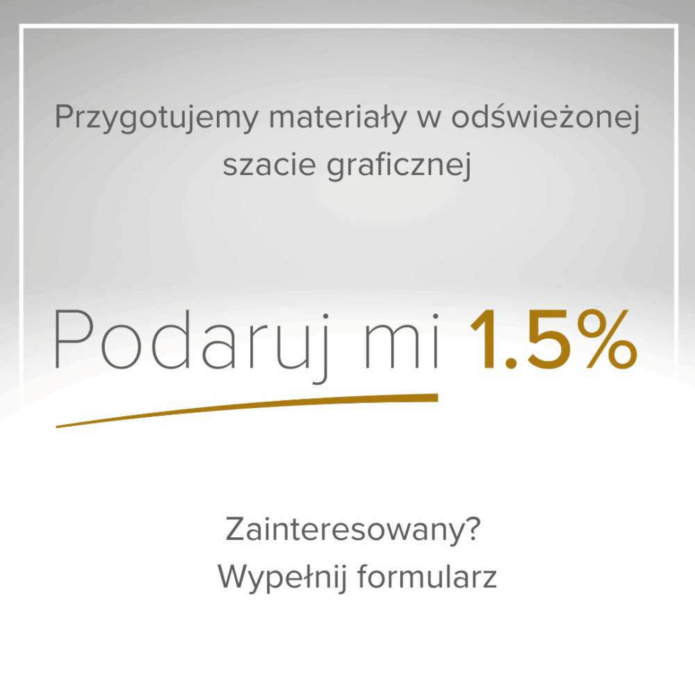 Zamów materiały graficzne o zbiórce 1,5% podatku